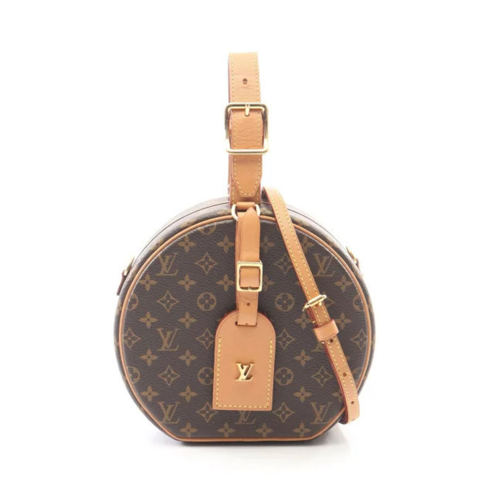 Louis Vuitton Boite Chapeau Monogram Handbag Canvas Leather Brown
